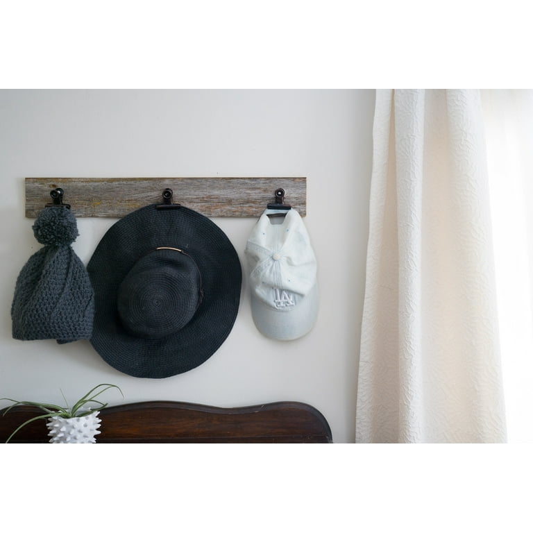 Rustic Reclaimed Wooden Wall Rack for Hats, Caps, & Coats