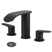 WOWOW Waterfall Bathroom Faucet 3 Holes 8Inch Widespread Bathroom Sink Faucet