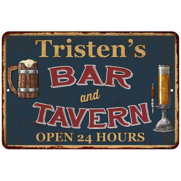 Tristen's Green Bar & Tavern Rustic Sign 8 x 12 High Gloss Metal 208120047768