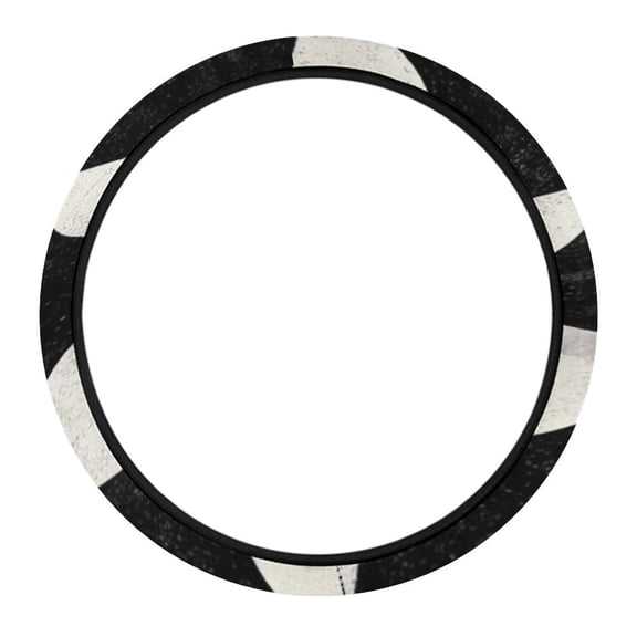 15in Car Steering Wheel Cover Is Skid Resistant And Durable For Easy Installation Black Houndstooth Vintage Texture_3