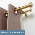 thumbnail image 2 of Heavy Duty Double Curtain Rods with Cylindrical Cap Finials 36 to 72” Telescoping Rod 1 Inch Diameter Front Rod and 5/8 Inch Diameter Back Rod Window Drapery Rods, Warm Gold, 2 of 13