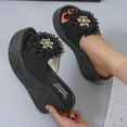 thumbnail image 2 of Womens Fashion Wedges Open Toe Knot Beach Shoes Roman Slippers Sandals Women Boots with Heels Or Wedges Women's Shoes Wedges Navy Blue, 2 of 8
