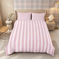 thumbnail image 3 of Meiyoeat Classic Vertical Stripe Duvet Cover Queen for Girls, Minimalist Linear Print Queen Bedding, Pink White,Pink Reversible,3-Piece,No Comforter1 Duvet Cover and 2 Pillowcases, 3 of 6