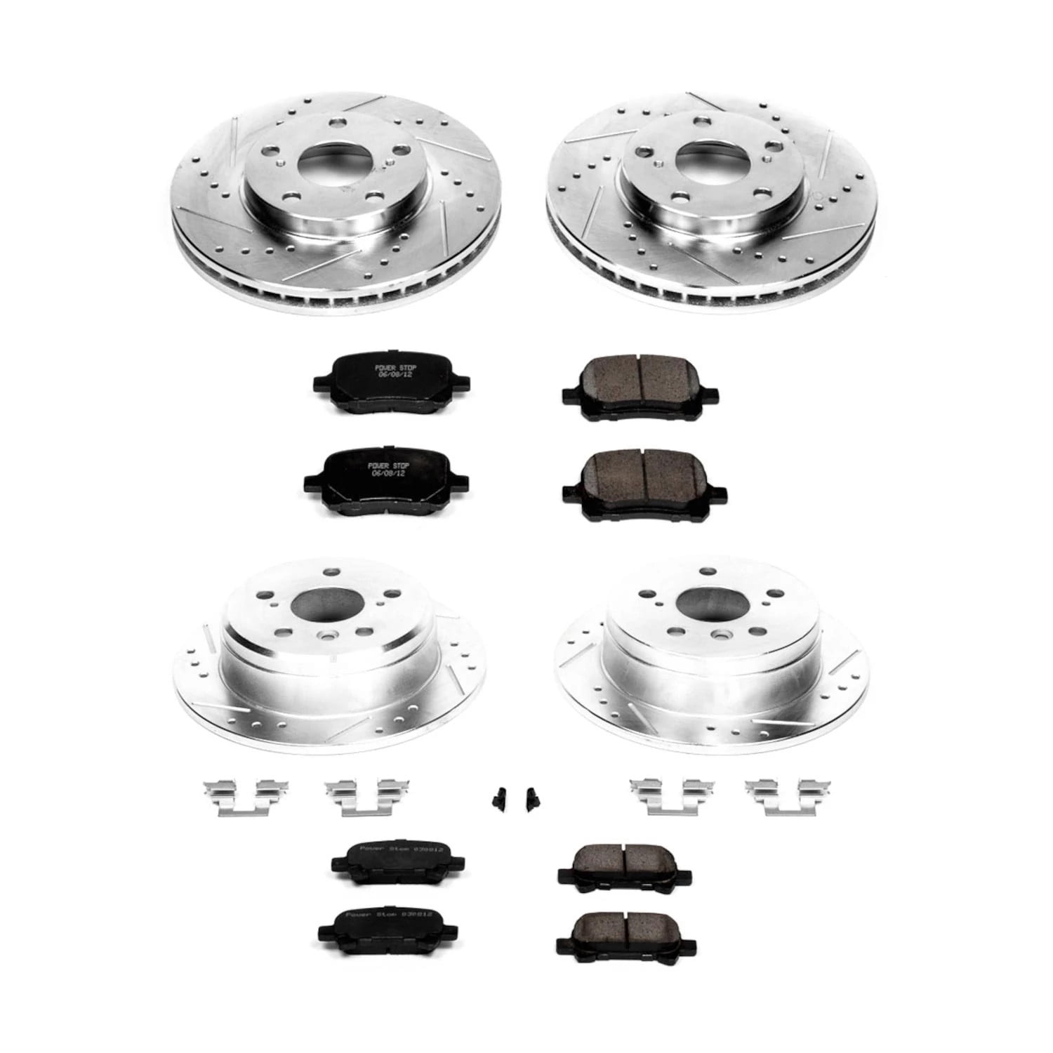 PowerStop Front and Rear Z23 Evolution Sport Carbon-Fiber Ceramic Brake Pad and Drilled & Slotted Rotor Kit Fits: TOYOTA Select Models K1060