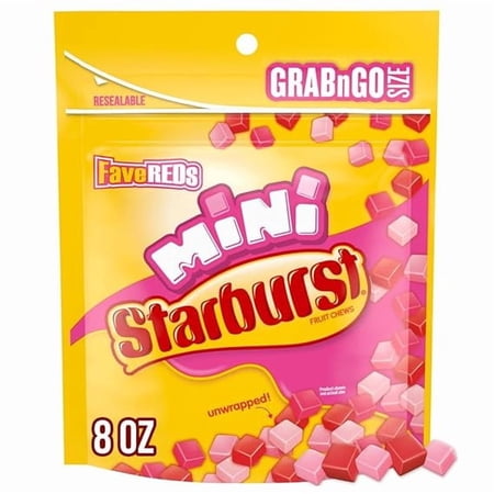 STARBURST Minis FaveRed Mothers Day Candy, Grab N Go, 8 Oz Resealable Bag