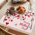 thumbnail image 3 of Mother's Day Love Tree Placemats Set of 8, Happy Mother's Day Red Pink Love Tree Pink Non-Slip Place Mats Washable Table Mats for Kitchen Dining Table Decorations Indoor/Outdoor, 3 of 9