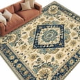 thumbnail image 2 of 5'x8' Area Rugs, Boho Blue Beige Indoor Outdoor Area Rug for Living Room Bedroom, Ethnic Southwestern Retro Geometric Washable Bathroom Rugs Kitchen Floor Carpet Mats Home Decor Aesthetic, 2 of 8