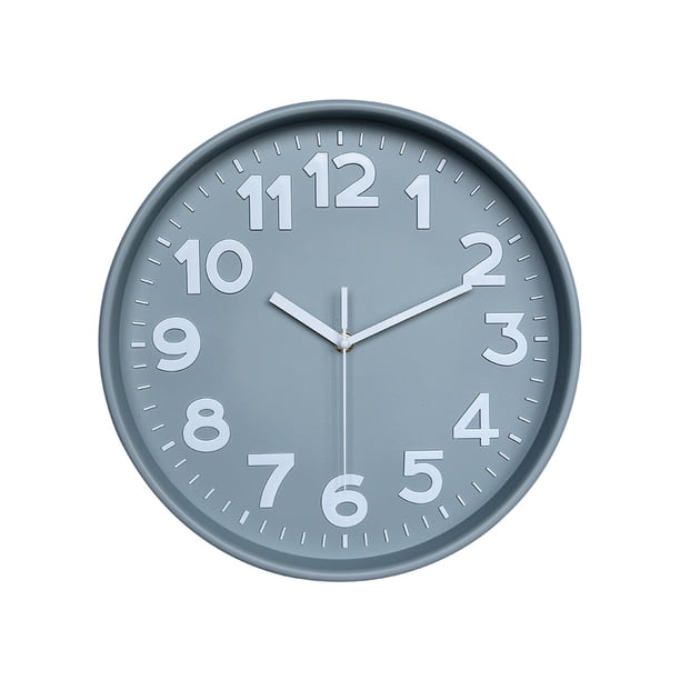 Reloj de pared de cristal Bearachild para sala de estar funciona con pilas puntero de Metal Gris 30*30*4.8 cm