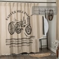 thumbnail image 6 of VHC Brands Sawyer Mill Charcoal Farmhouse Tan Textured Fabric Shower Curtain Bathroom Decoration 72x72, 6 of 6