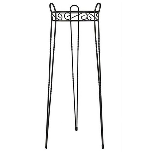 30 in. Canterbury Scroll Top Plant Stand - Black