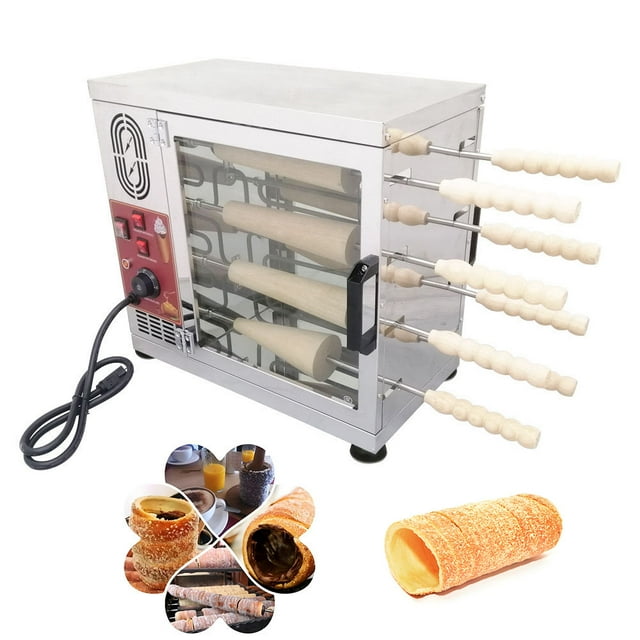 Machine Commerciale Électrique en Acier Inoxydable pour Cheminée, Gâteau et Pain avec 16 Rouleaux, Kurtos, Kalacs, Four 110 V