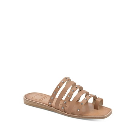 

DOLCE VITA Womens Beige Toe Loop Studded Strappy Kaylee Square Toe Slip On Thong Sandals Shoes 7.5
