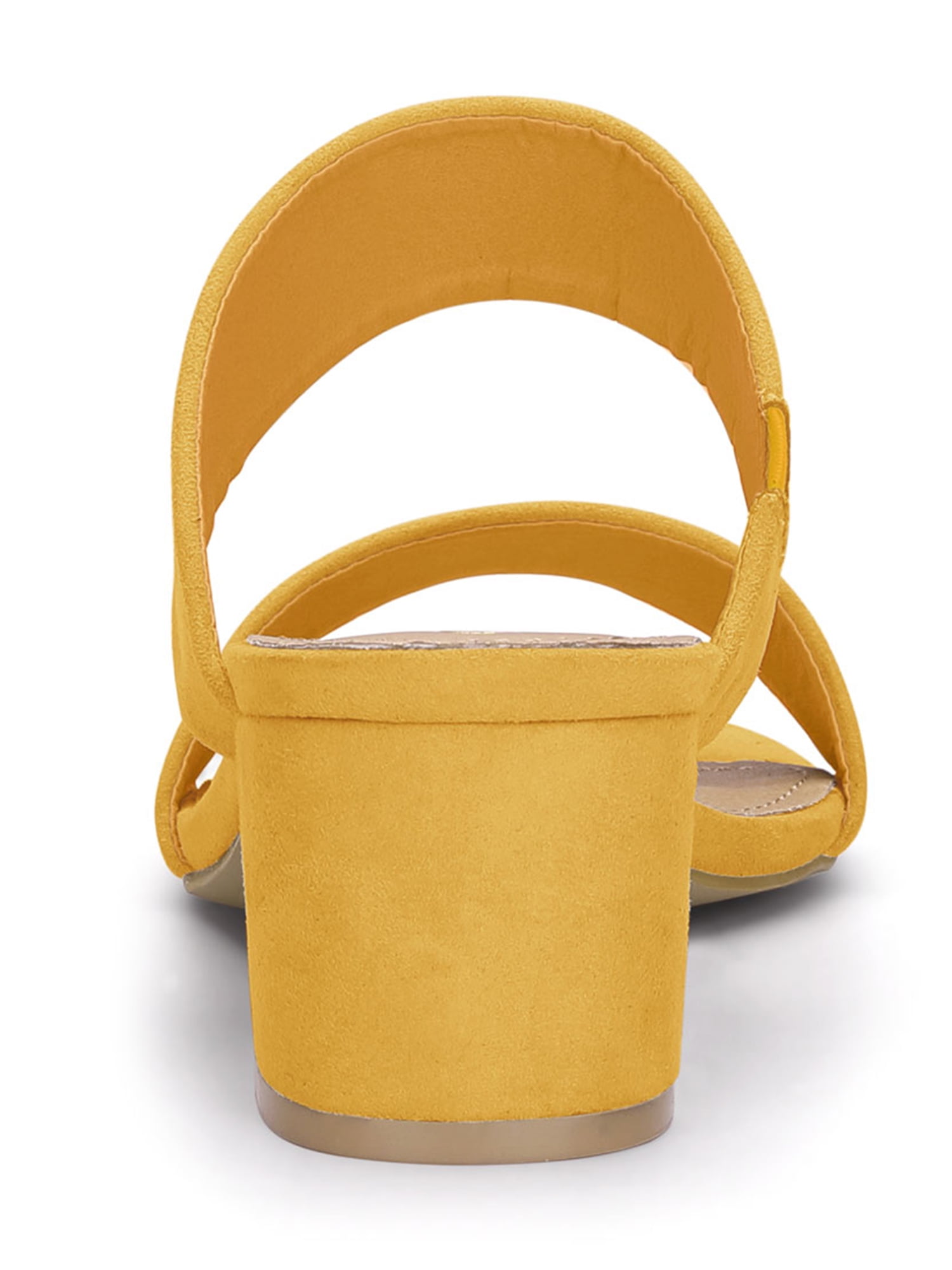 DARING DIVA Stylish Women's Block Heel Dual Straps Slide Sandals 8.5 Yellow