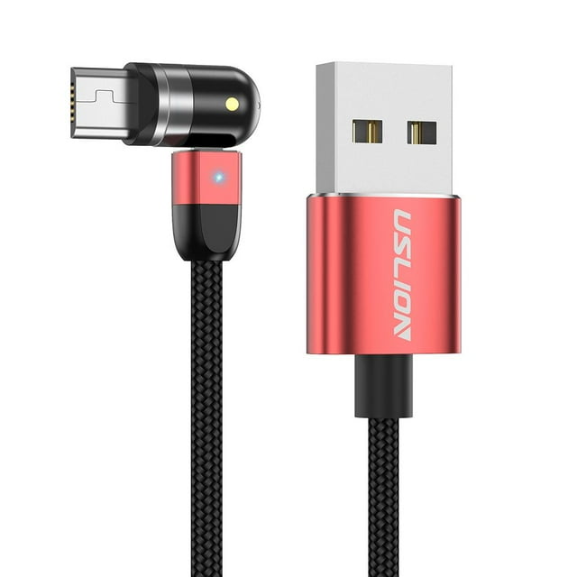 Cable USB de Carga Magnética con Cabezal de 360 degree degree para Teléfono Micro - Rojo 0,5 m Micro USB rojo 05 m Micro USB Sunnimix cable de carga del teléfono