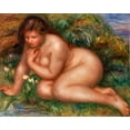 thumbnail image 2 of Renoir, Pierre-Auguste 24x20 White Modern Wood Framed Museum Art Print Titled - Bather Gazing at Herself in the Water 1910, 2 of 4