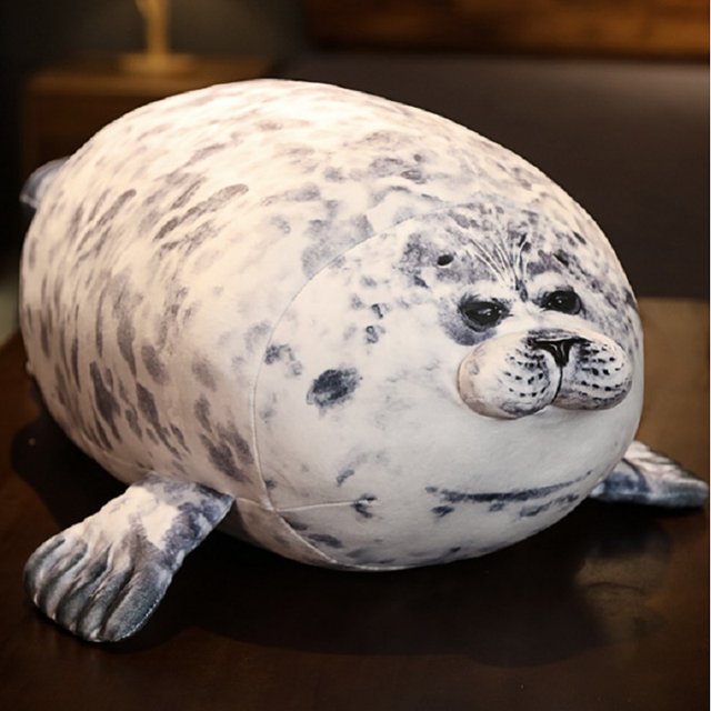 20CM Angry Blob Seal Chubby 3D Novelty Sea Lion Doll Plush Stuffed Toy Baby Sleeping Throw Pillow Gifts for Kids Girlswhite20cm He Qiyong unisex
