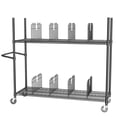 thumbnail image 3 of HOHYN 2-Tier Wire Carton Cart, 60" x 18" x 69" Portable Metal Storage Rack, 1200 lb Capacity Cardboard Recycling Organizer with Wheels & Adjustable Dividers for Warehouse, Studio, Home, 3 of 10