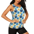 thumbnail image 2 of Xecao Circular print women's scoop neck, loose-fit workout tank tops for the gym., 2 of 9
