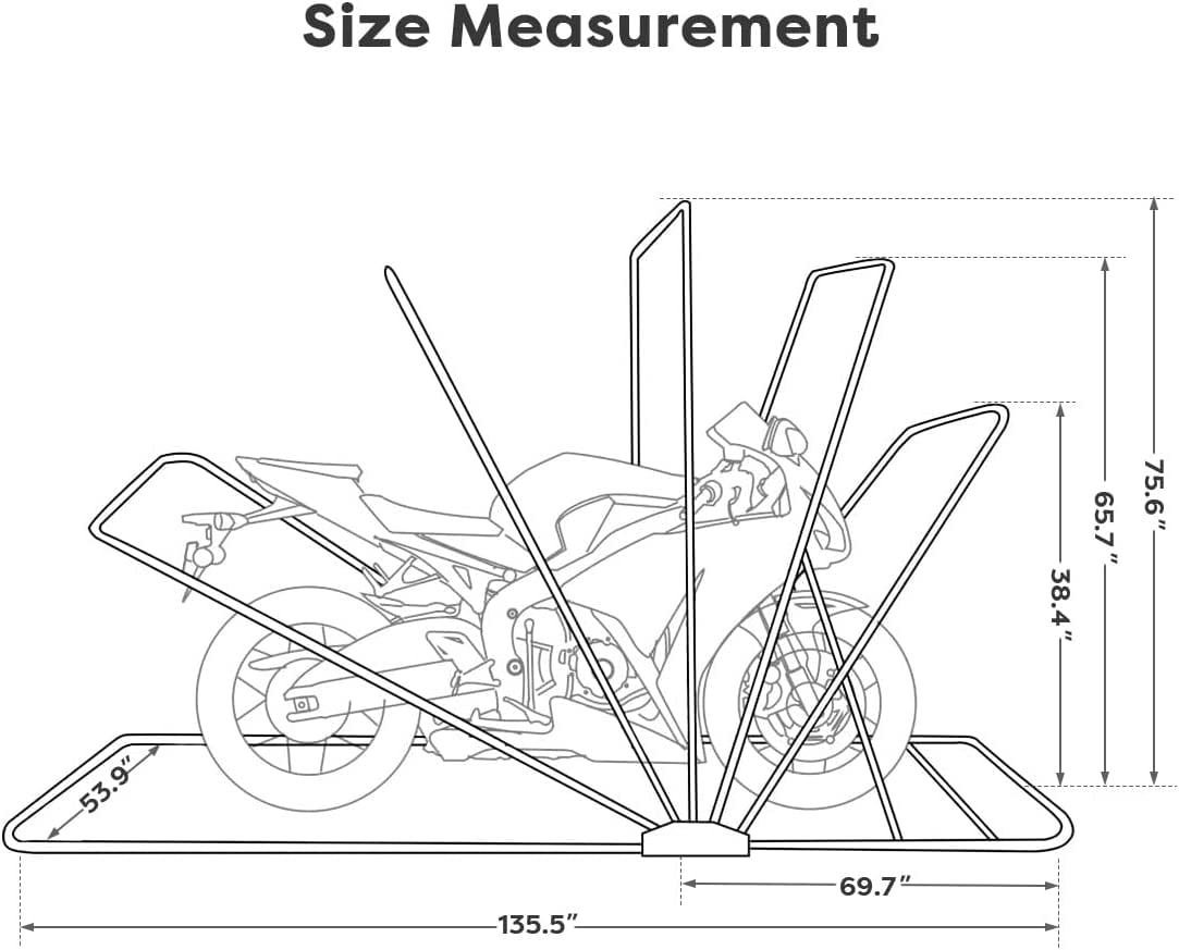 Quictent Heavy Duty Motorcycle Shelter Storage Cover with Code Lock Large Size, Black