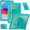 thumbnail image 2 of ELEHOLD Rugged Case For iPad Pro 11 2024 Hybrid Shockproof Cover [360 Rotating Stand] [Hand Grip] [Pencil Holder] [Detachable Shoulder Strap] Kids Case, Blue, 2 of 15