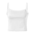 thumbnail image 6 of Women'S Tanks Camis Women'S Sexy Slim Fit Cropped Camisole Tank Top Stretchy Sleeveless V Neck Summer Casual T Shirt For Ladies Fashion Comfortable White S, 6 of 6