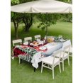 thumbnail image 3 of Outdoor Tablecloth with Umbrella Hole and Zipper, Red Plaid Snowman Christmas Rectangle Table Cloth 60x120 Inch Waterproof Tablecloth, Xmas Tree Snowflake Birds Branches Picnic Table Cover for Patio, 3 of 7