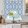 thumbnail image 6 of Blue Daisy Swag Curtains for Kitchen/Bedroom/Living Room, Spring Floral Elegant Pastoral Botanical Scalloped Curtains 63 Inch Long, Window Swag Topper Curtains Valances 2 Panels Set 36"x63", 6 of 8