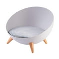 thumbnail image 2 of Pet Sofa Bed Elevated Cat Stool Round Chair Removable Cushion Smooth PP Resin for Indoor Cats Puppies, 2 of 9
