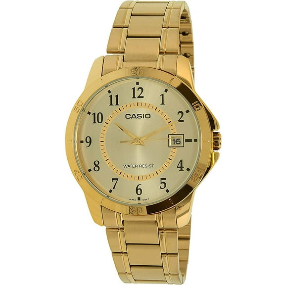 Casio Men's Analog Quartz Gold Tone Stainless Steel Watch MTPV004G-9B