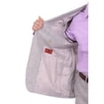 thumbnail image 3 of Raphael Classic Fit Gray Pinstriped Two Button Linen Suit, 3 of 5