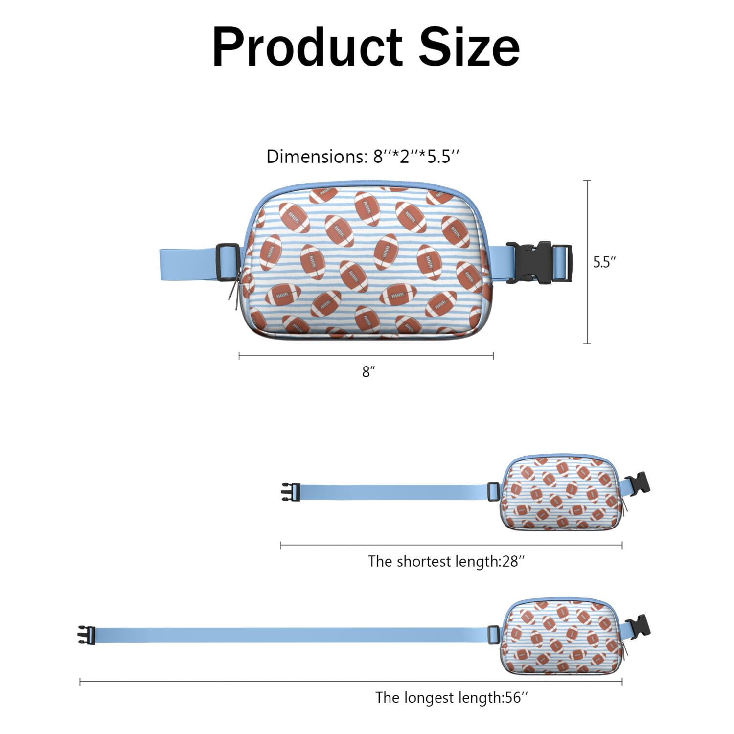Training Day Sports Fanny Pack – Football, Baseball & Soccer Waist Bag for Game-Ready Kids & Teens