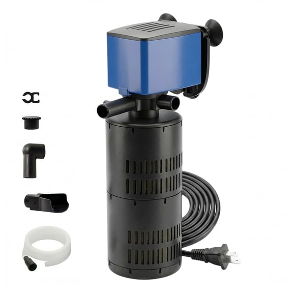 320 GPH Internal Aquarium Filter with Adjustable Flow, Multi-Stage Filtration & Aeration