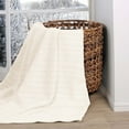 thumbnail image 4 of Superior Clara Cotton Striped Woven Blanket, Throw, Ivory, 4 of 11