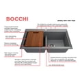 thumbnail image 4 of Bocchi 1618-0126Hp Baveno Lux 33-3/4" Undermount Double Basin Granite Kitchen Sink - Grey, 4 of 7