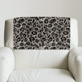 thumbnail image 5 of COEQINE Recliner Headrest Cover PU Leather Head Rest Cover with Adhesive Backed Hook and Loop Straps, Anti-Slip Furniture Protector for Sofa, Couch, 17x27 Inch, Leopard Print Dark Gray, 2 Pieces, 5 of 7