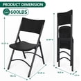 thumbnail image 6 of HaiNova 4 Pack Black Blow-Molded Folding Chairs, Portable Chair for Adults, 600lbs Capacity Metal Frame, Comfortable Seat for Party, Banquet, 6 of 8