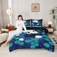thumbnail image 4 of Castle Fairy Female Men Women Flowers Animal Swan Couple Lover Bedding Comforter Set 2pcs,Nature Floral Lotus Twin Comforter Sets Microfiber,Happy Valentine's Day Breathable Bedding Set, 4 of 8