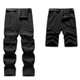 thumbnail image 4 of OSOLU Solid Color Men's Two Cut Pants Can Be Detached Into Shorts Summer Outdoor Loose Large Size Stretch Breathable Ice Silk Pants Scratch Straight Pants Trousers Fashionable Classic Leisure Bottoms, 4 of 5