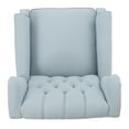 thumbnail image 2 of Noble House Woodbridge Light Sky Fabric Tufted Recliner, 2 of 11