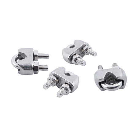 

4pcs Stainless Steel Cable Clip Saddle Clamp for 5/32 inch 4mm Wire Ropes