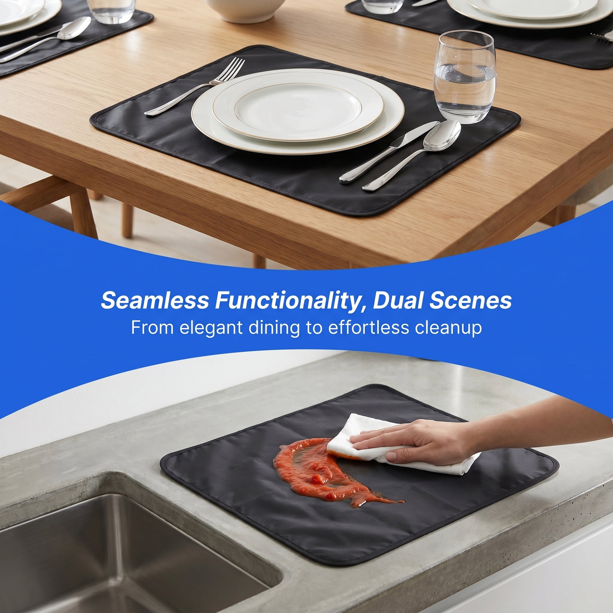 Unique Bargains Non Slip Silicone Heat Resistant Protector Pad Mat Black 15"x17.7"