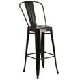 thumbnail image 2 of Flash Furniture Commercial Grade 30" High Black-Antique Gold Metal Indoor-Outdoor Barstool with Removable Back, 2 of 12