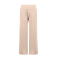 thumbnail image 6 of Women's Casual Pants, Cropped High Waisted Straight Leg Trousers with Pockets, Loose Fit Stretchy Work Pants for Yoga, Office, Casual Wear and Daily Outfits-Beige, 6 of 9