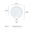thumbnail image 2 of Excellante Black Pearl Melamine Dinnerware Collection 10.5 Inch Party Plate - White, Comes in Each, 2 of 3