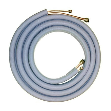 Line Set for Mini Split Air Conditioner (1/4? X 3/8") - Typically used 9,000 BTU systems - All Copper (16 Ft) with Insulation - Flared Fittings