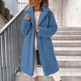 thumbnail image 2 of Enjoytime Fleece Jacket Women Lapel Long Sleeve Zip Up Cozy Long Coat Fall Winter Thick Warm Trendy Casual Outerwear, 2 of 7