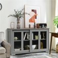 thumbnail image 2 of Safeplus 42" Compact Buffet Sideboard with Sliding Glass Doors and Adjustable Shelf for Dining Room, Living Room, 2 of 7