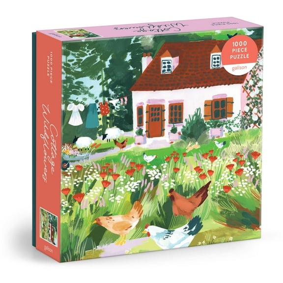 Cottage Wildflowers 1000 Piece Puzzle in a Square Box (Jigsaw)