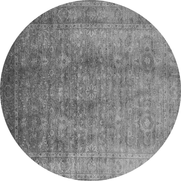 Ahgly Company Indoor Round Oriental Gray Industrial Area Rugs, 3' Round