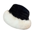 thumbnail image 3 of Sombrero de pescador de invierno, suave y a la moda, ideal para actividades al aire libre, como escalada. negro blanco, 3 of 9